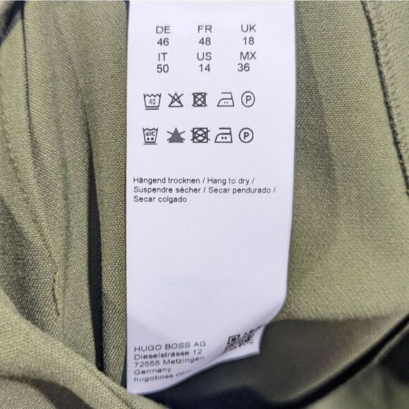 New hugo Boss | Tiluna Side-Zip 2 Slim-Leg Ponte Cropped Trousers in Green - Picture 6 of 9